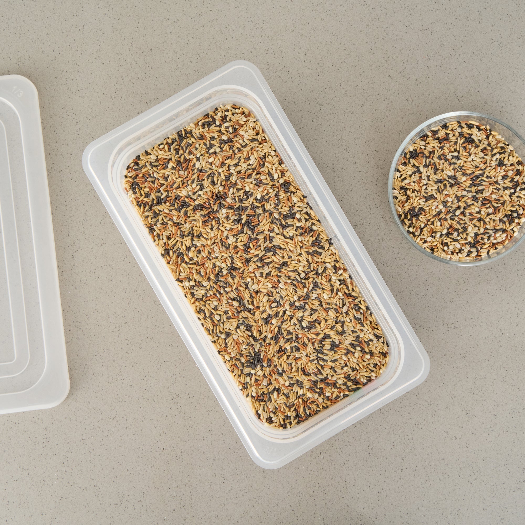 Met Lux Rectangle White Polypropylene 1/3 Size Food Pan - 6" Deep, with Label - 10 count box