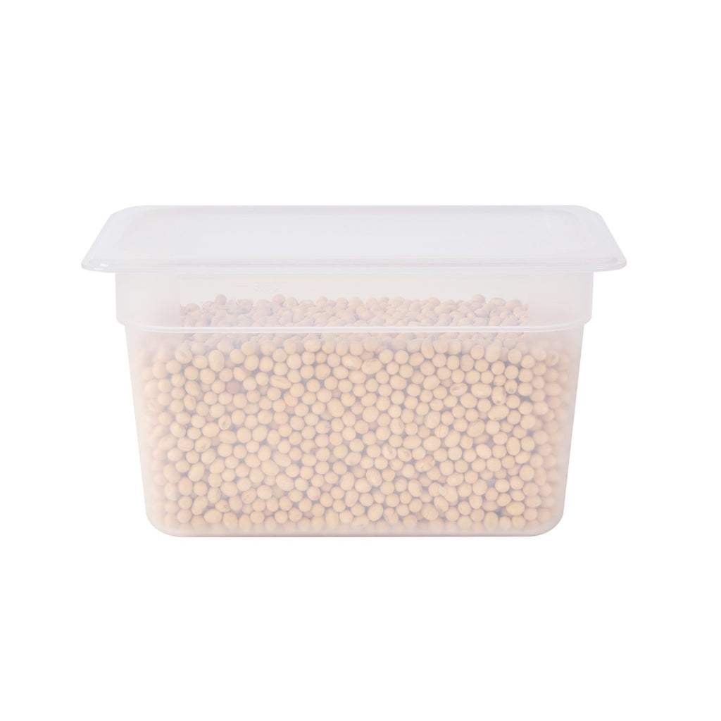 Met Lux Rectangle White Polypropylene 1/4 Size Food Pan - 6" Deep, with Label - 10 count box