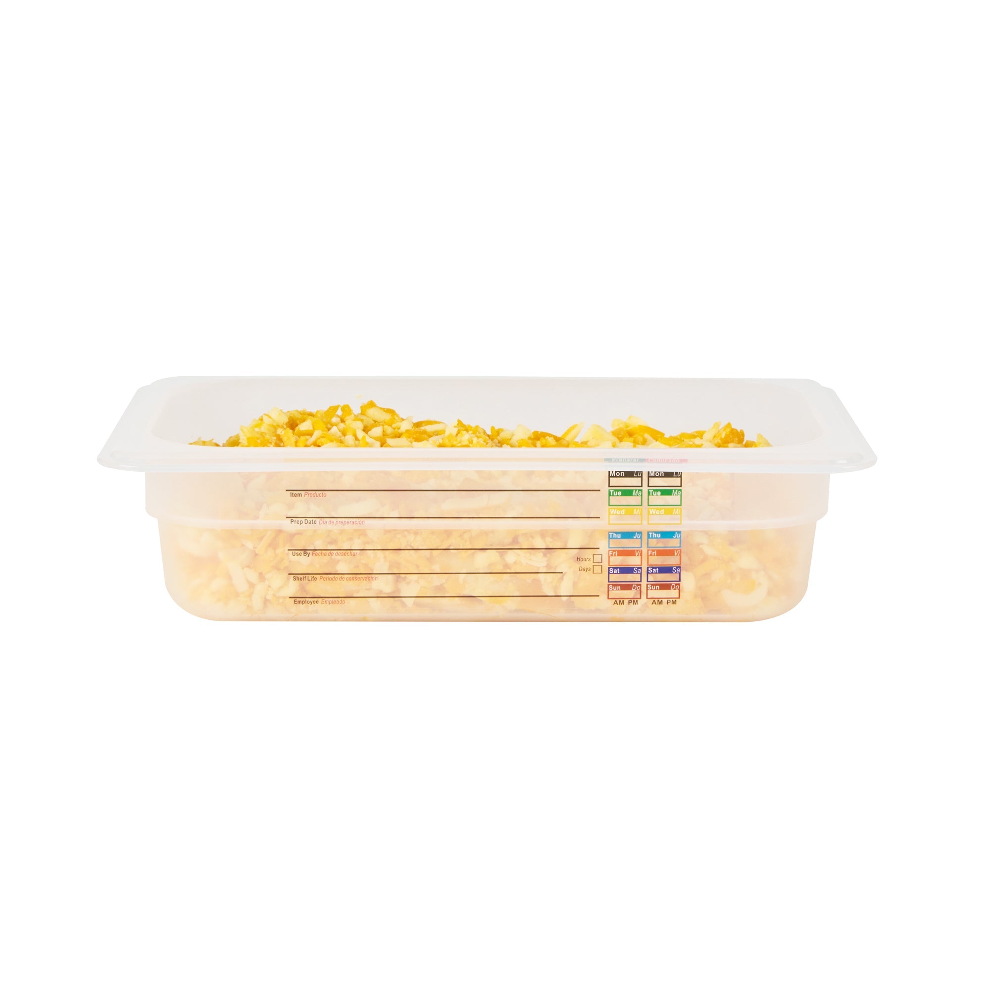 Met Lux Rectangle White Polypropylene 1/4 Size Food Pan - 2.5" Deep, with Label - 10 count box