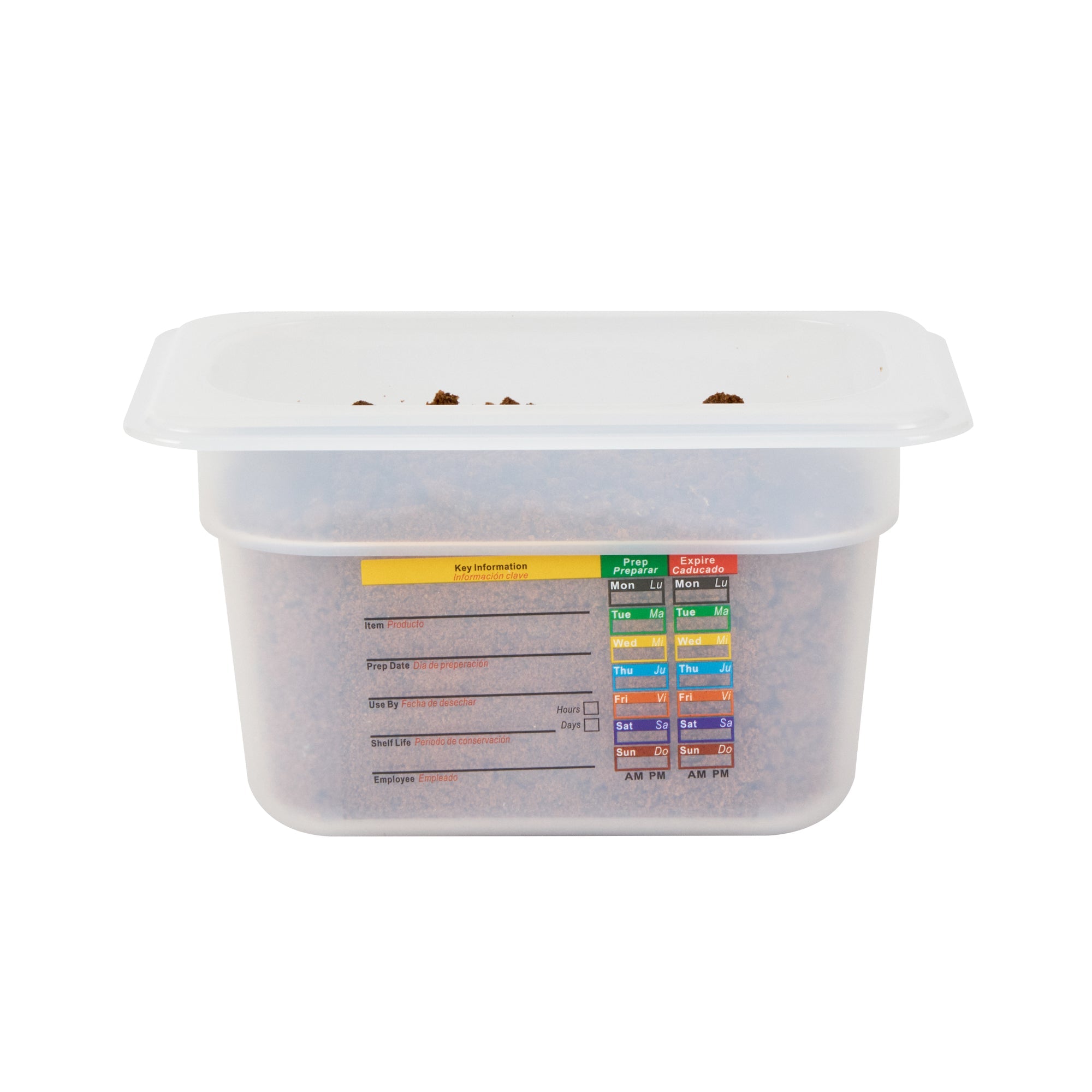 Met Lux Rectangle White Polypropylene 1/9 Size Food Pan - 4" Deep, with Label - 10 count box