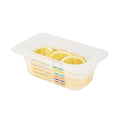 Met Lux Rectangle White Polypropylene 1/9 Size Food Pan - 2.5" Deep, with Label - 10 count box