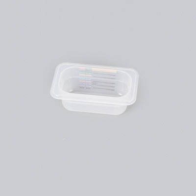 Met Lux Rectangle White Polypropylene 1/9 Size Food Pan - 2.5" Deep, with Label - 10 count box