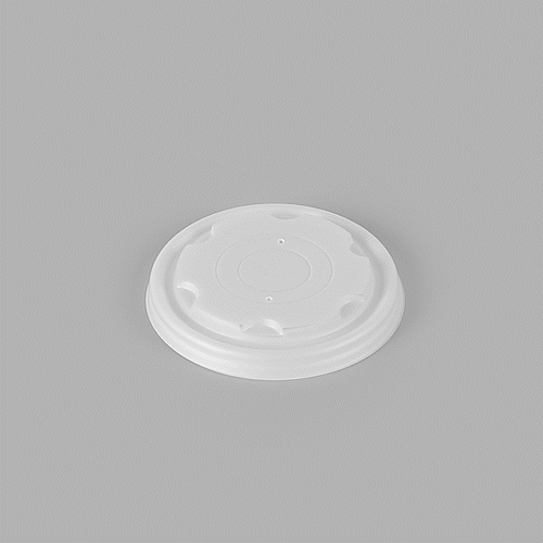 Sustain Round White PLA Plastic Lid - Compostable, Fits 8 oz Soup Container - 200 count box