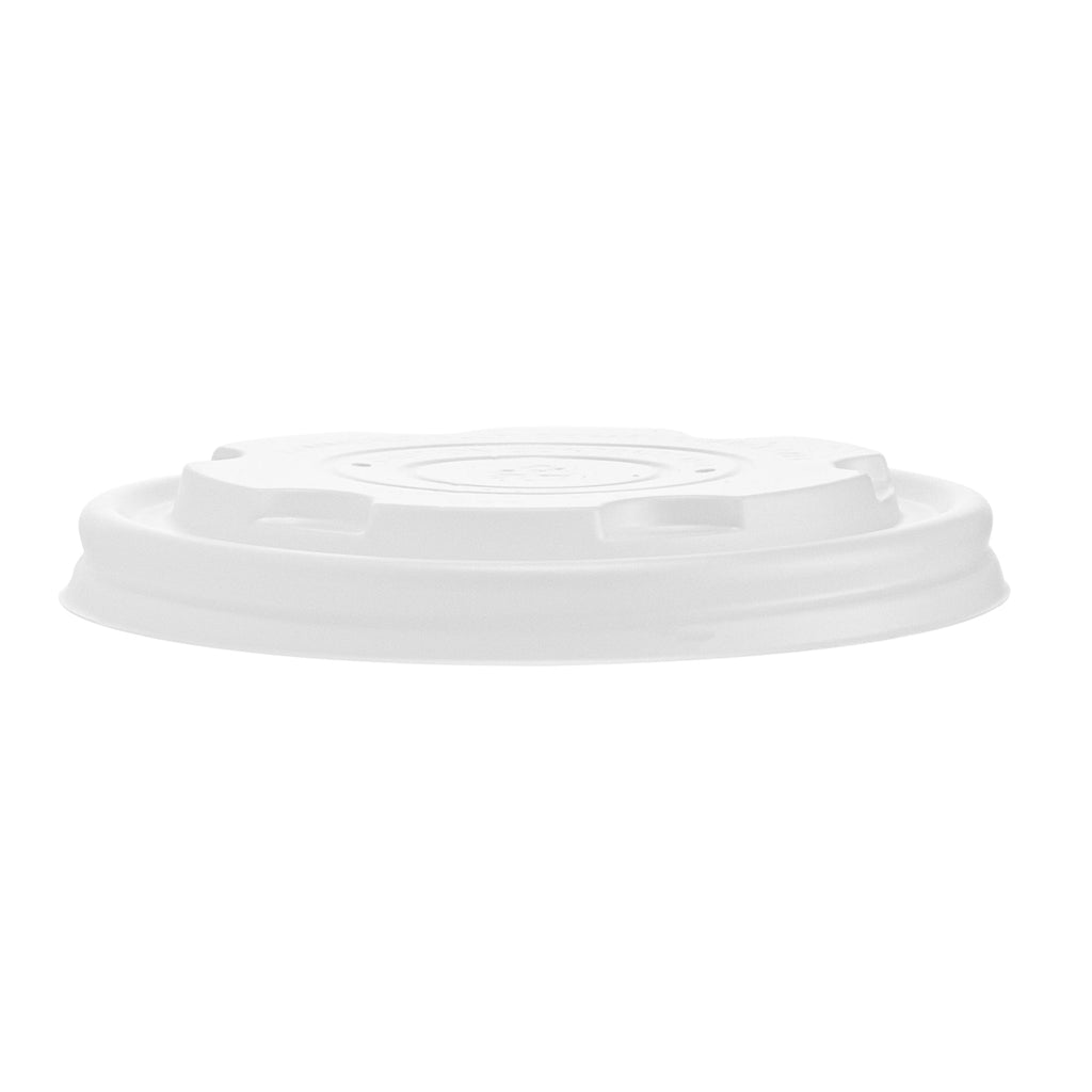 Sustain Round White PLA Plastic Lid - Compostable, Fits 8 oz Soup Container - 200 count box