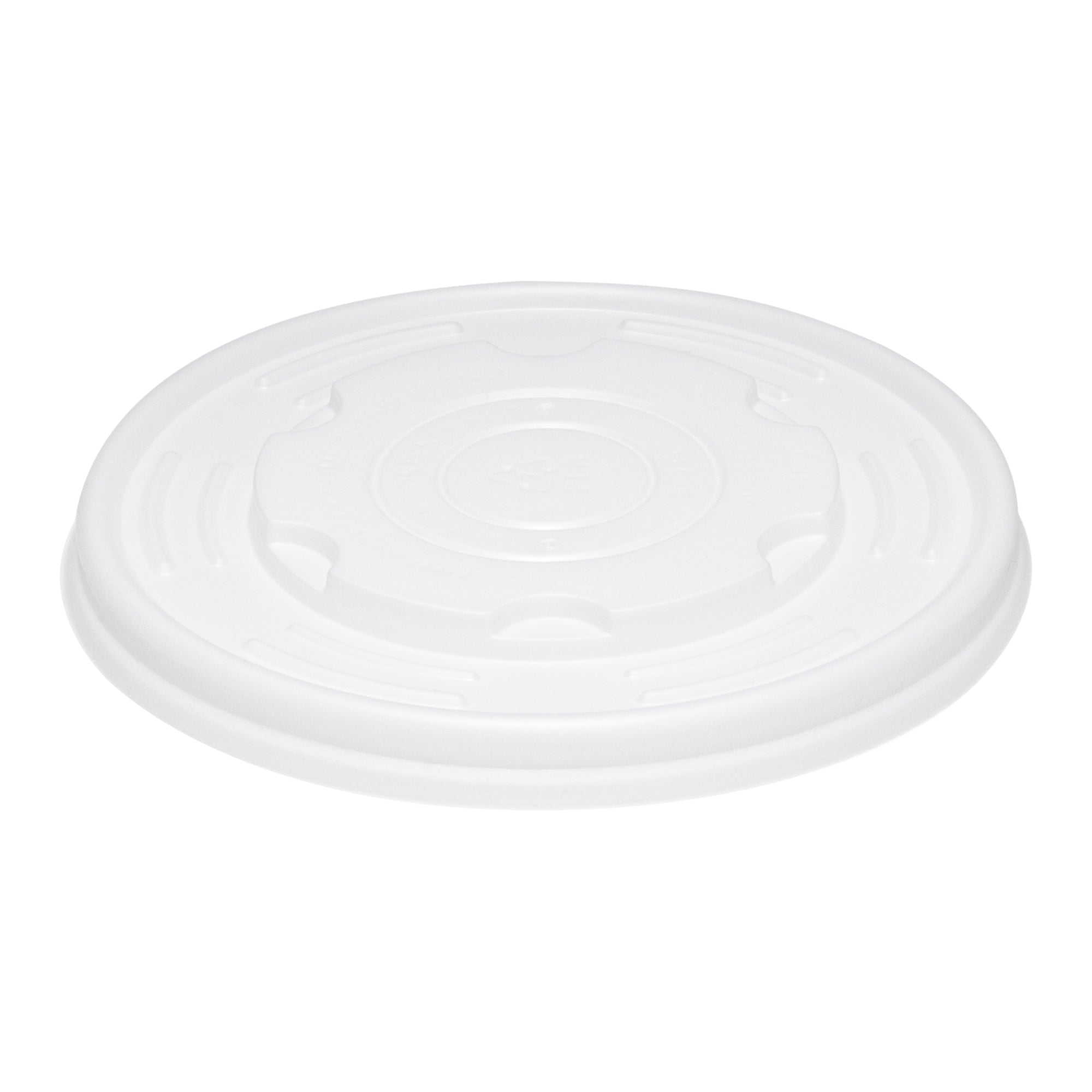 Sustain Round White PLA Plastic Lid - Compostable, Fits 12, 16, 24 & 32 oz Soup Container - 200 count box
