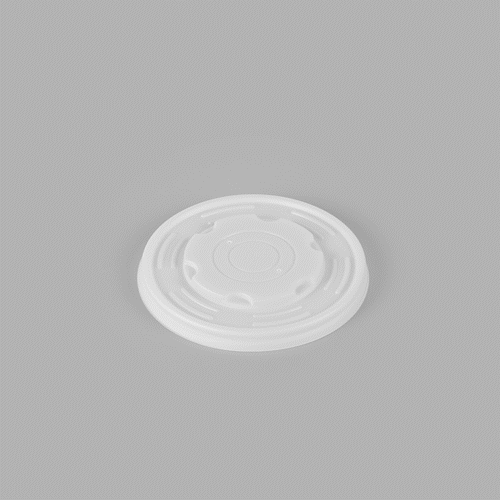 Sustain Round White PLA Plastic Lid - Compostable, Fits 12, 16, 24 & 32 oz Soup Container - 200 count box