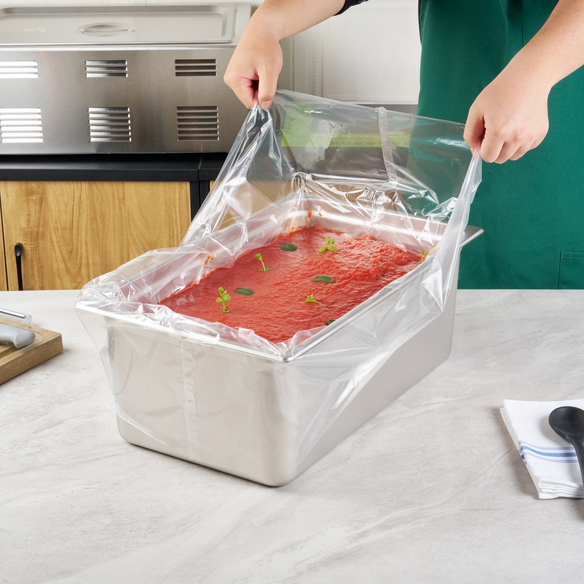 Fresh Hero Nylon Full Size Steam Table Pan Liner - 8" Depth - 34" x 22" - 50 count box