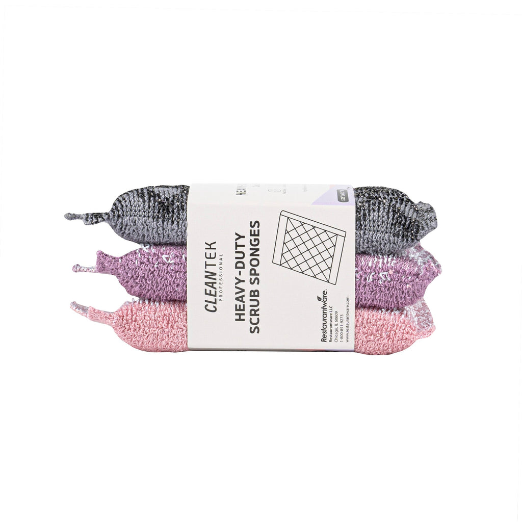 Clean Tek Professional Dual-Sided Multi-Purpose Assorted Scrub Sponge - Diamond Pattern, Non-Scratch - 5 1/4" x 3 1/2" x 3/4" - 60 count box