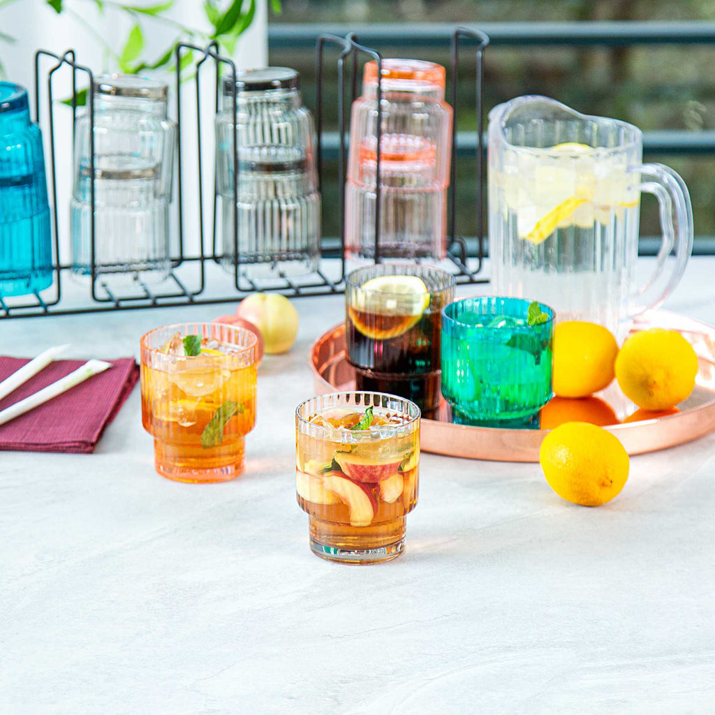 Bev Tek 11 oz Blue SAN Plastic Tumbler - Stackable - 6 count box