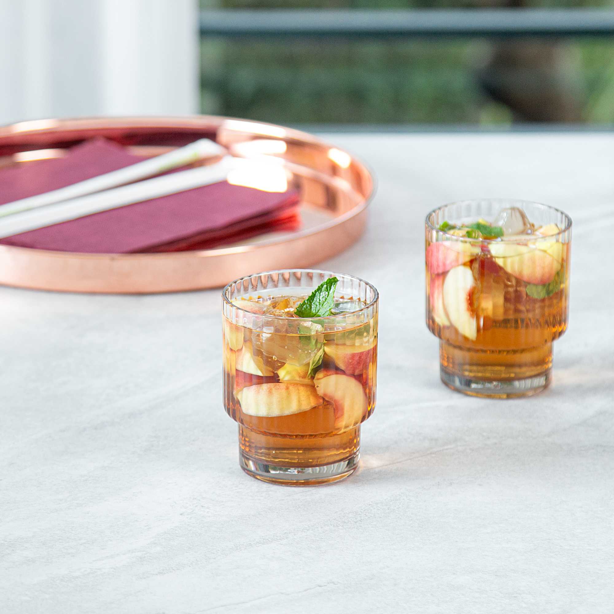 Bev Tek 11 oz Clear SAN Plastic Tumbler - Stackable - 6 count box