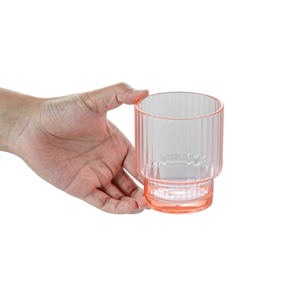 Bev Tek 11 oz Pink SAN Plastic Tumbler - Stackable - 48 count box