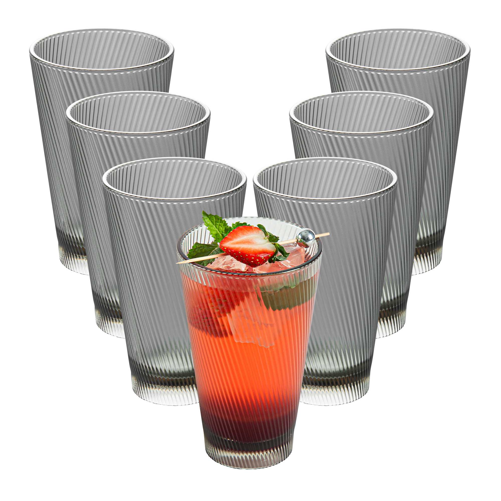 Bev Tek 14 oz Gray SAN Plastic Tumbler - 48 count box