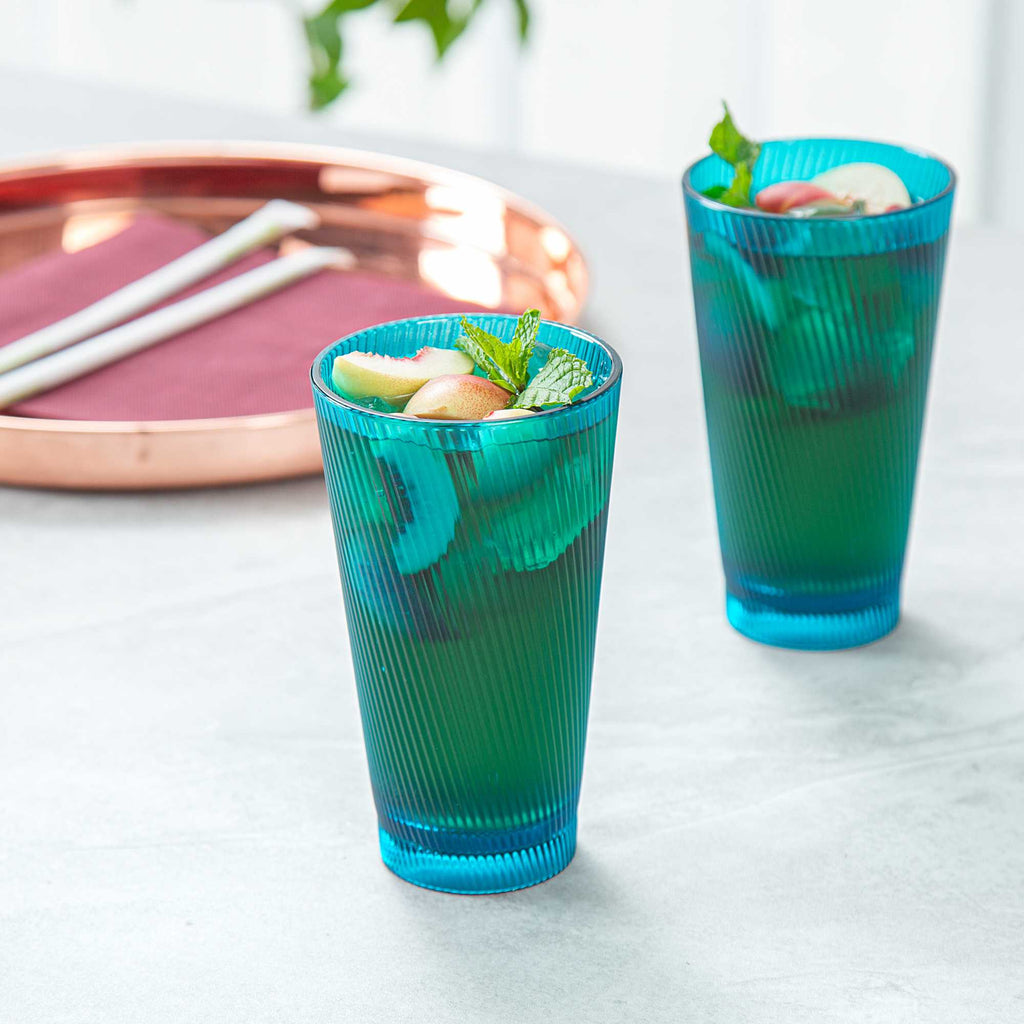 Bev Tek 16 oz Blue SAN Plastic Tumbler - 6 count box