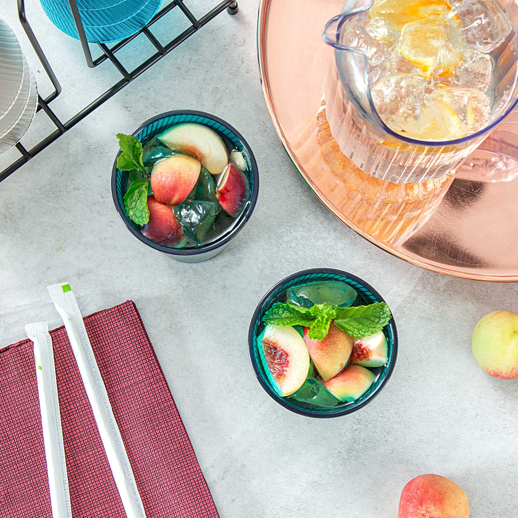 Bev Tek 16 oz Blue SAN Plastic Tumbler - 6 count box
