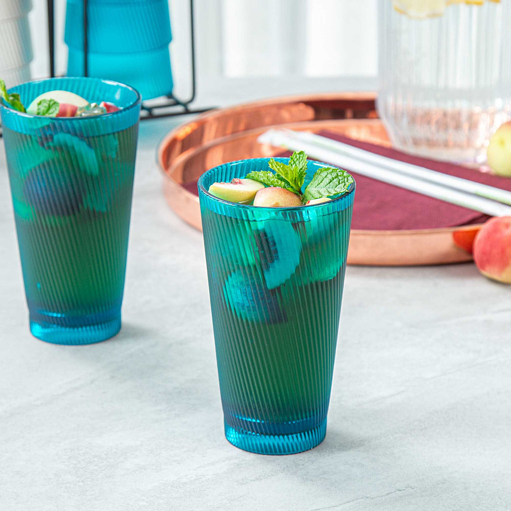 Bev Tek 16 oz Blue SAN Plastic Tumbler - 6 count box