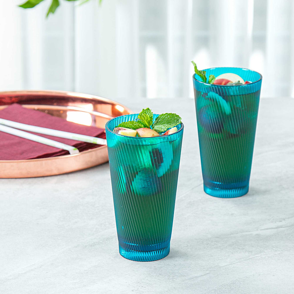 Bev Tek 16 oz Blue SAN Plastic Tumbler - 6 count box