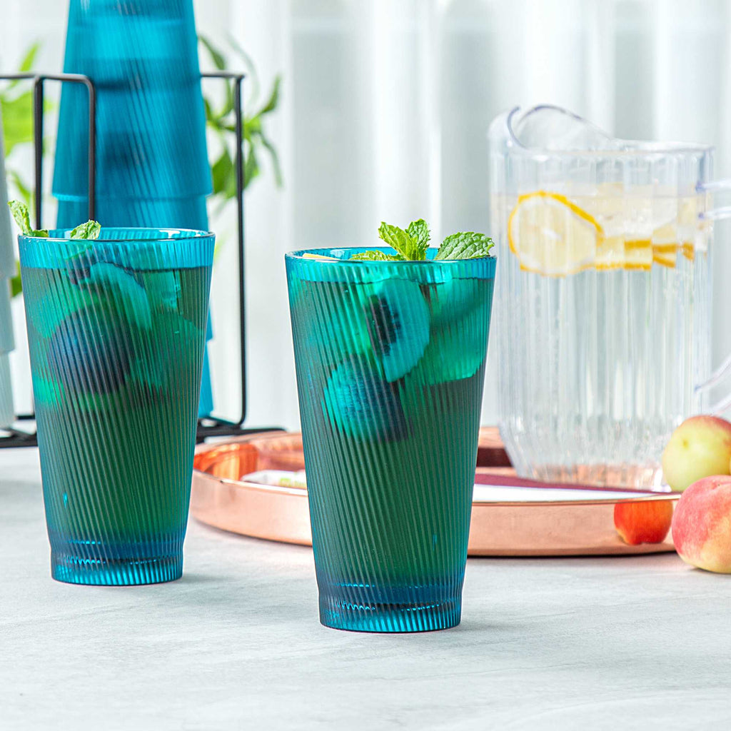 Bev Tek 16 oz Blue SAN Plastic Tumbler - 6 count box