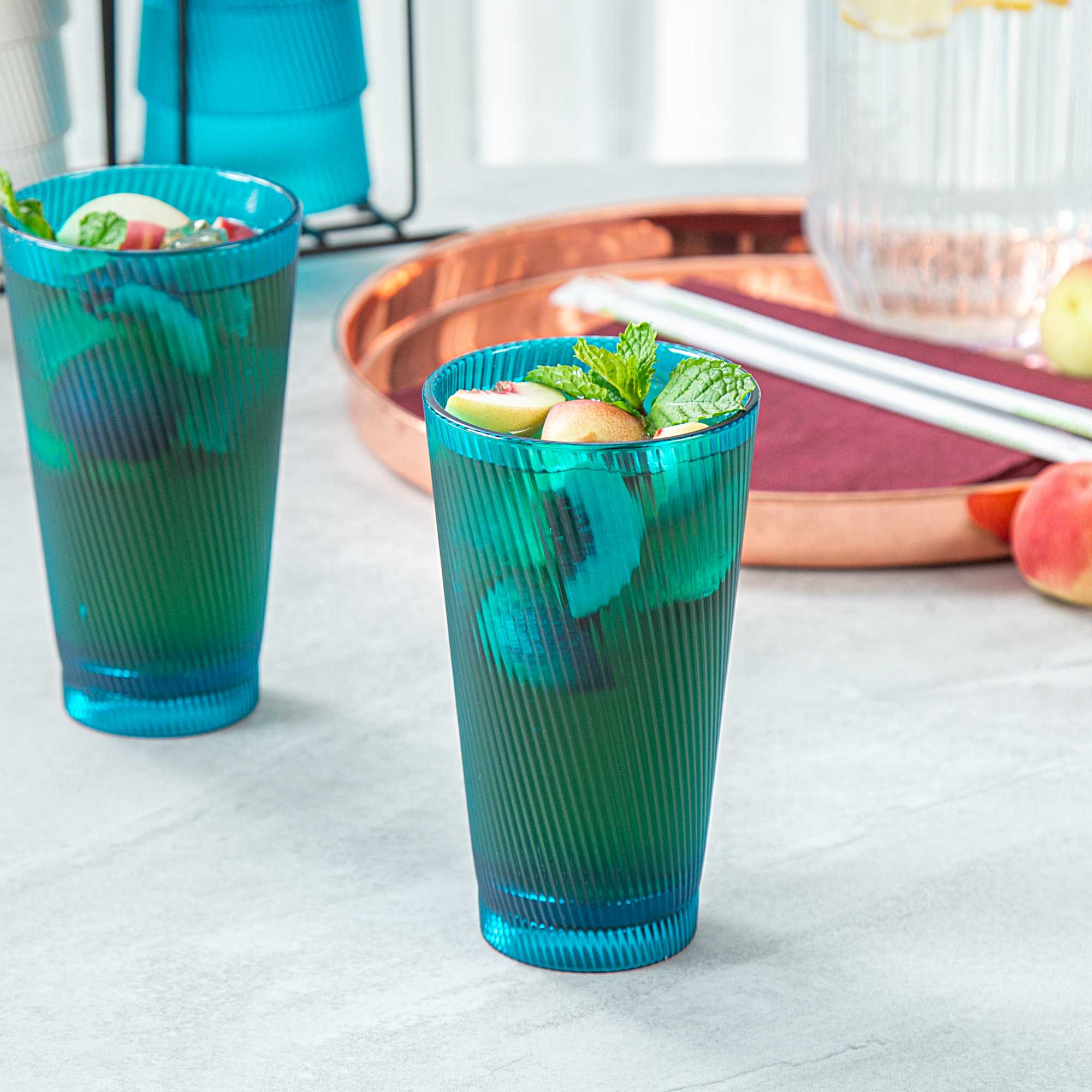 Bev Tek 16 oz Blue SAN Plastic Tumbler - 48 count box