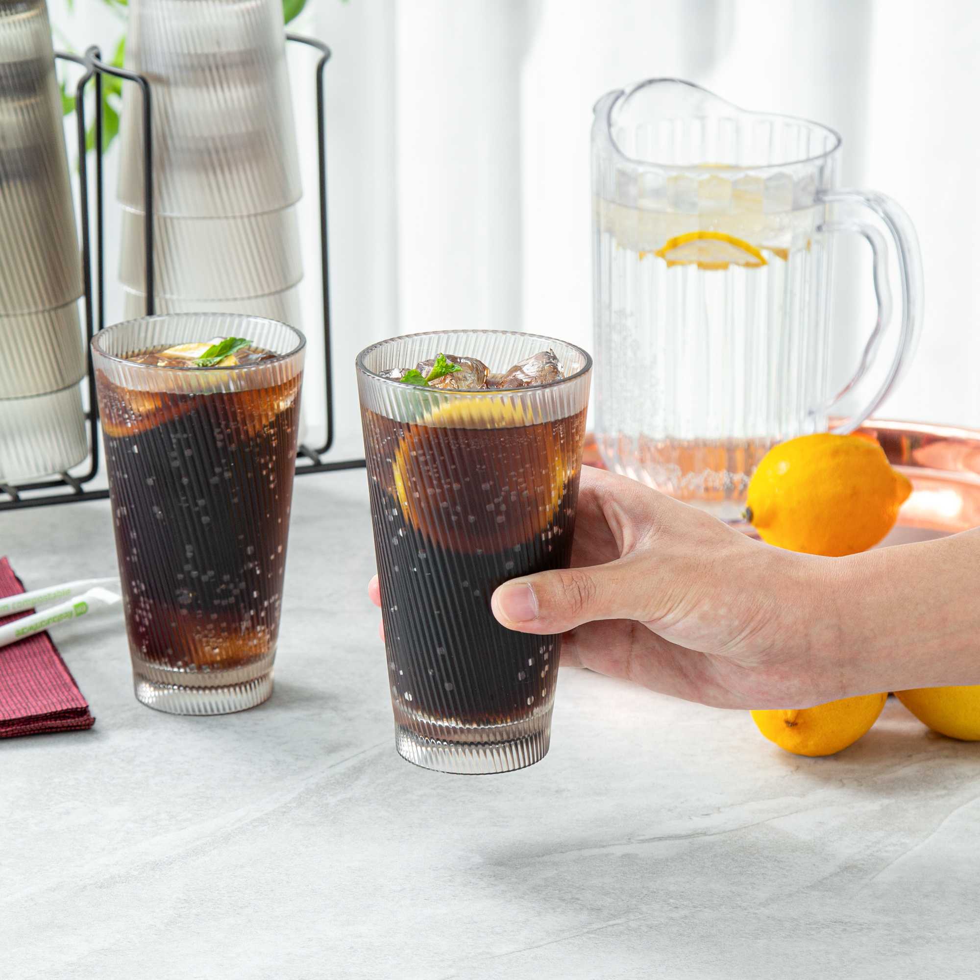 Bev Tek 16 oz Clear SAN Plastic Tumbler - 6 count box