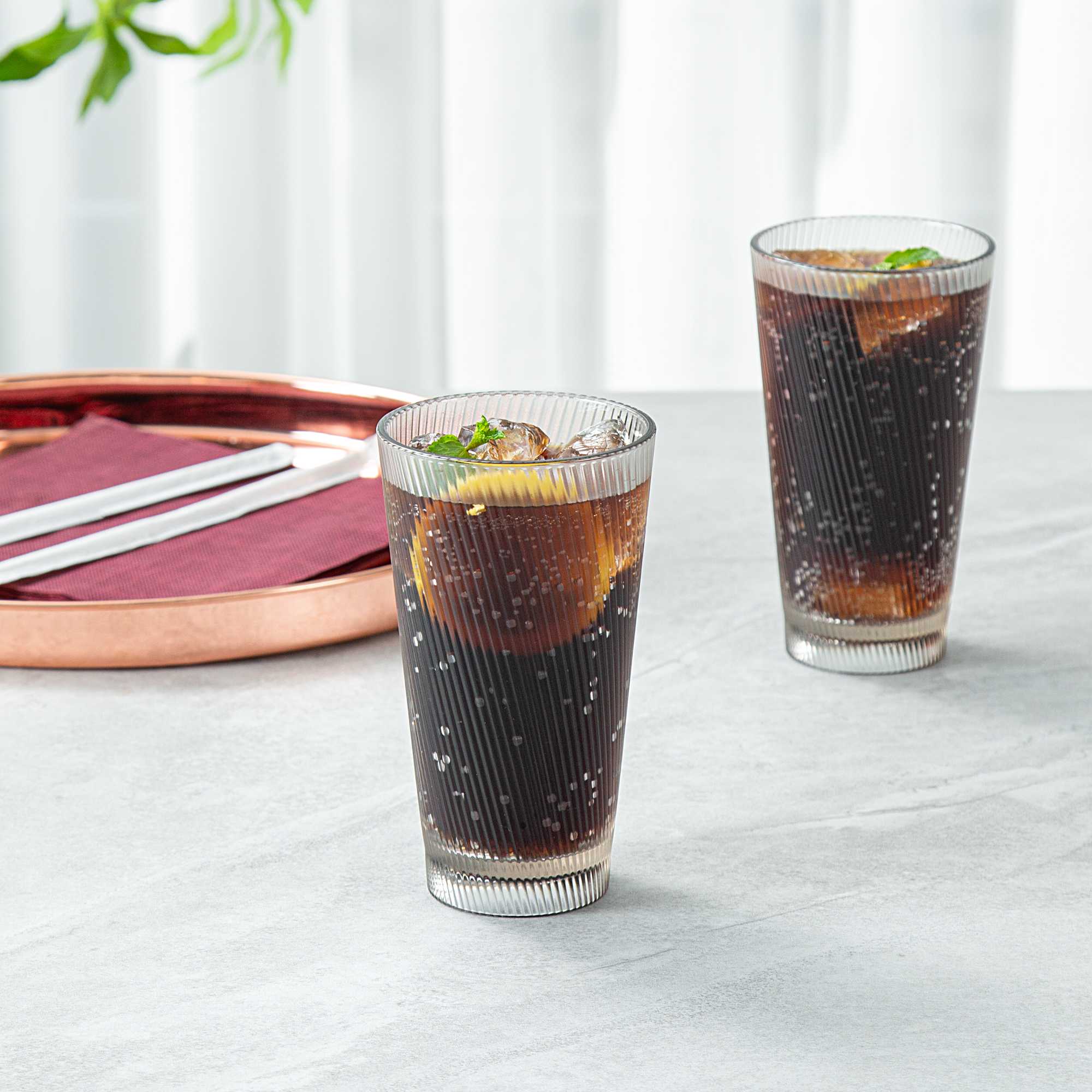 Bev Tek 16 oz Clear SAN Plastic Tumbler - 6 count box