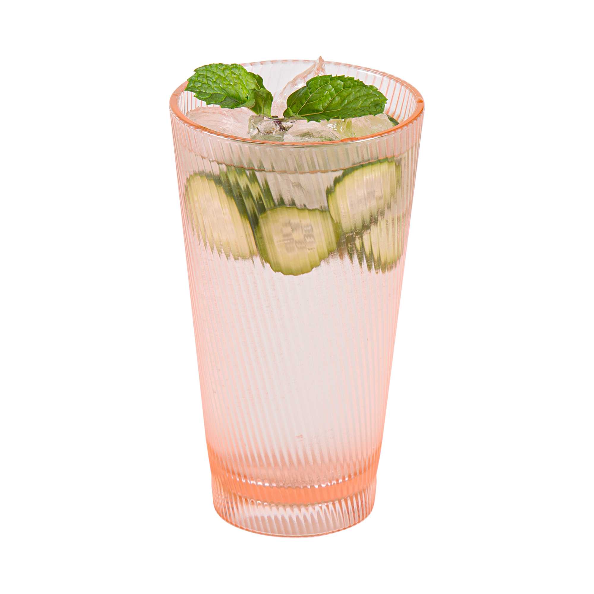 Bev Tek 16 oz Pink SAN Plastic Tumbler - 6 count box