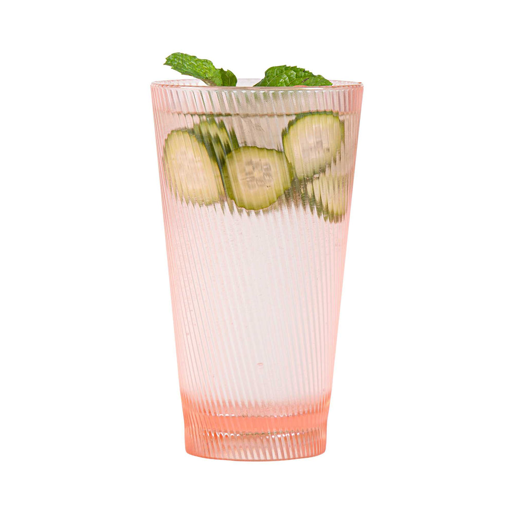 Bev Tek 16 oz Pink SAN Plastic Tumbler - 6 count box