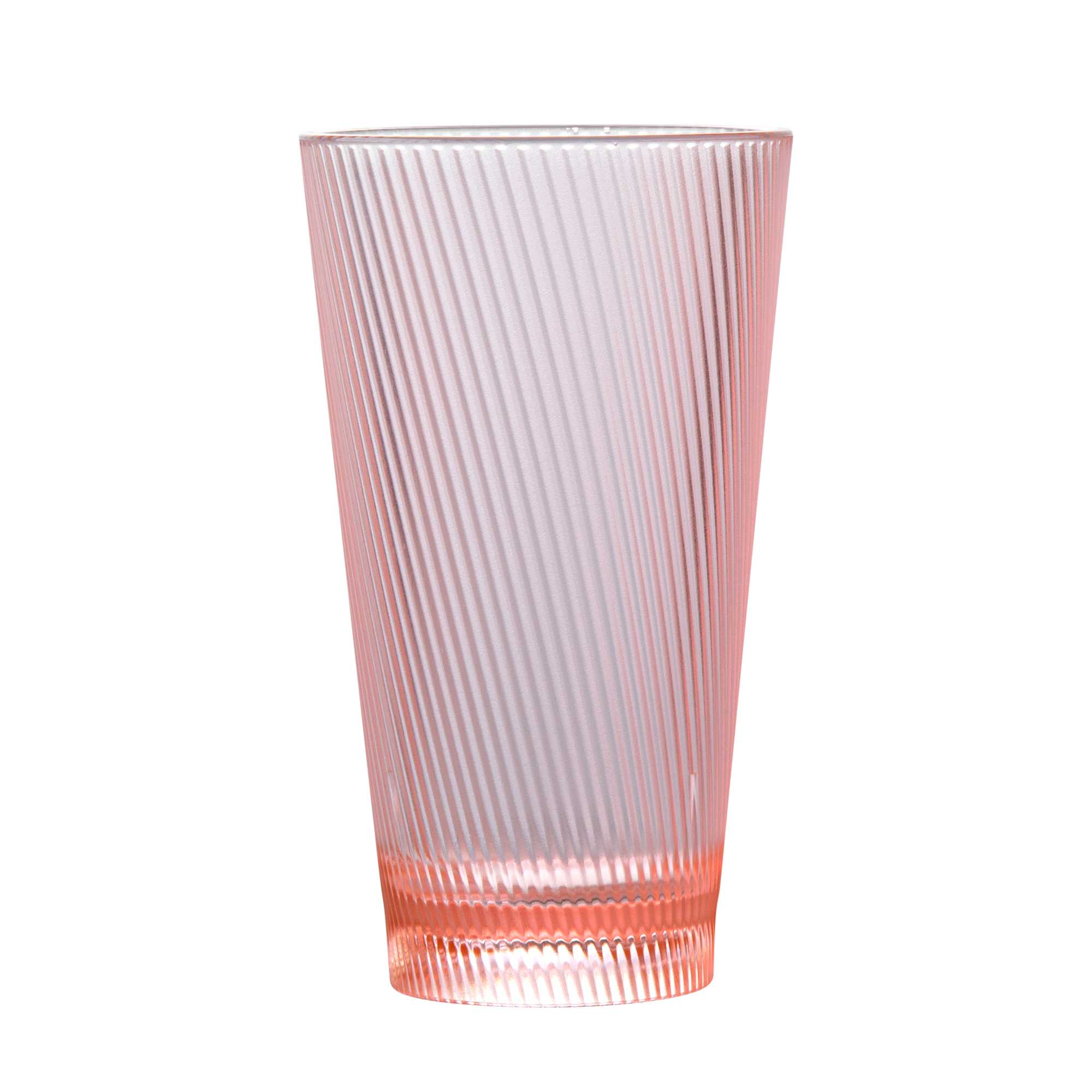 Bev Tek 16 oz Pink SAN Plastic Tumbler - 6 count box