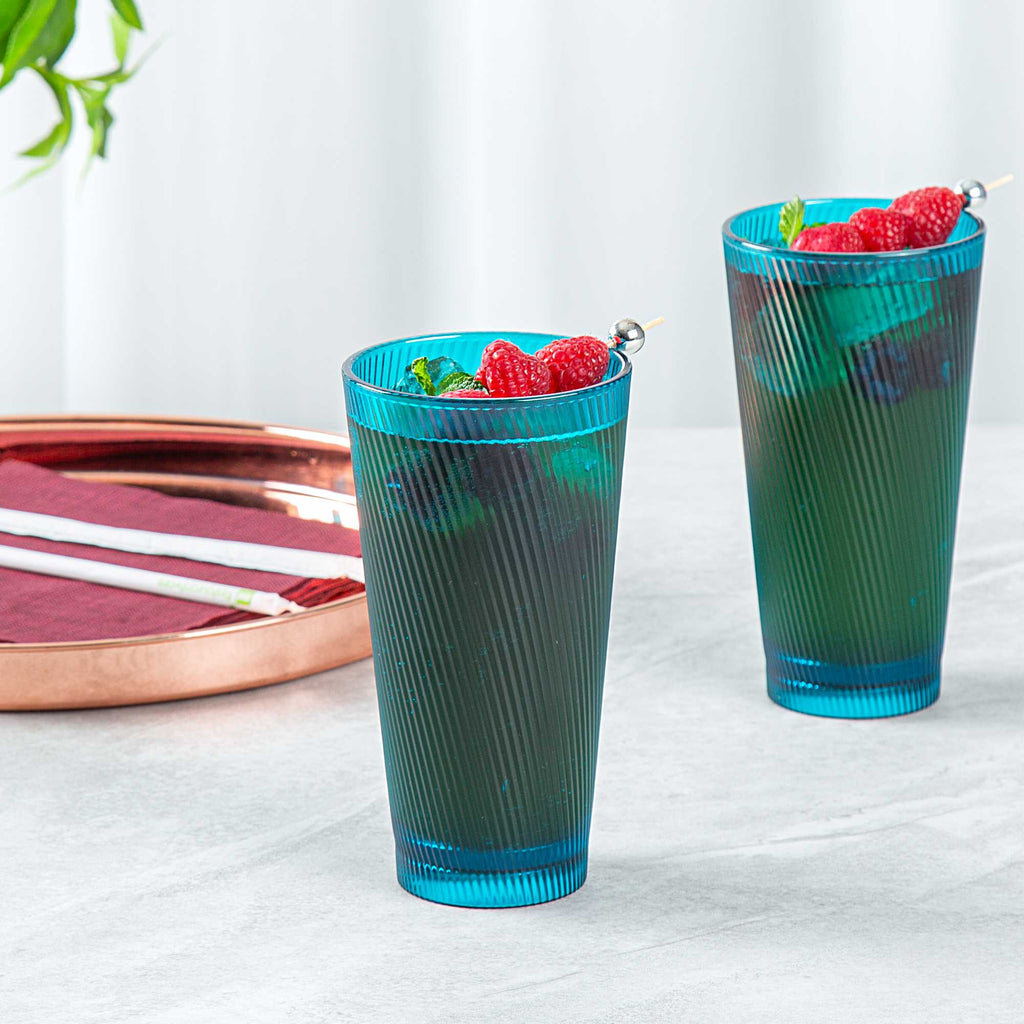Bev Tek 20 oz Blue SAN Plastic Tumbler - 6 count box