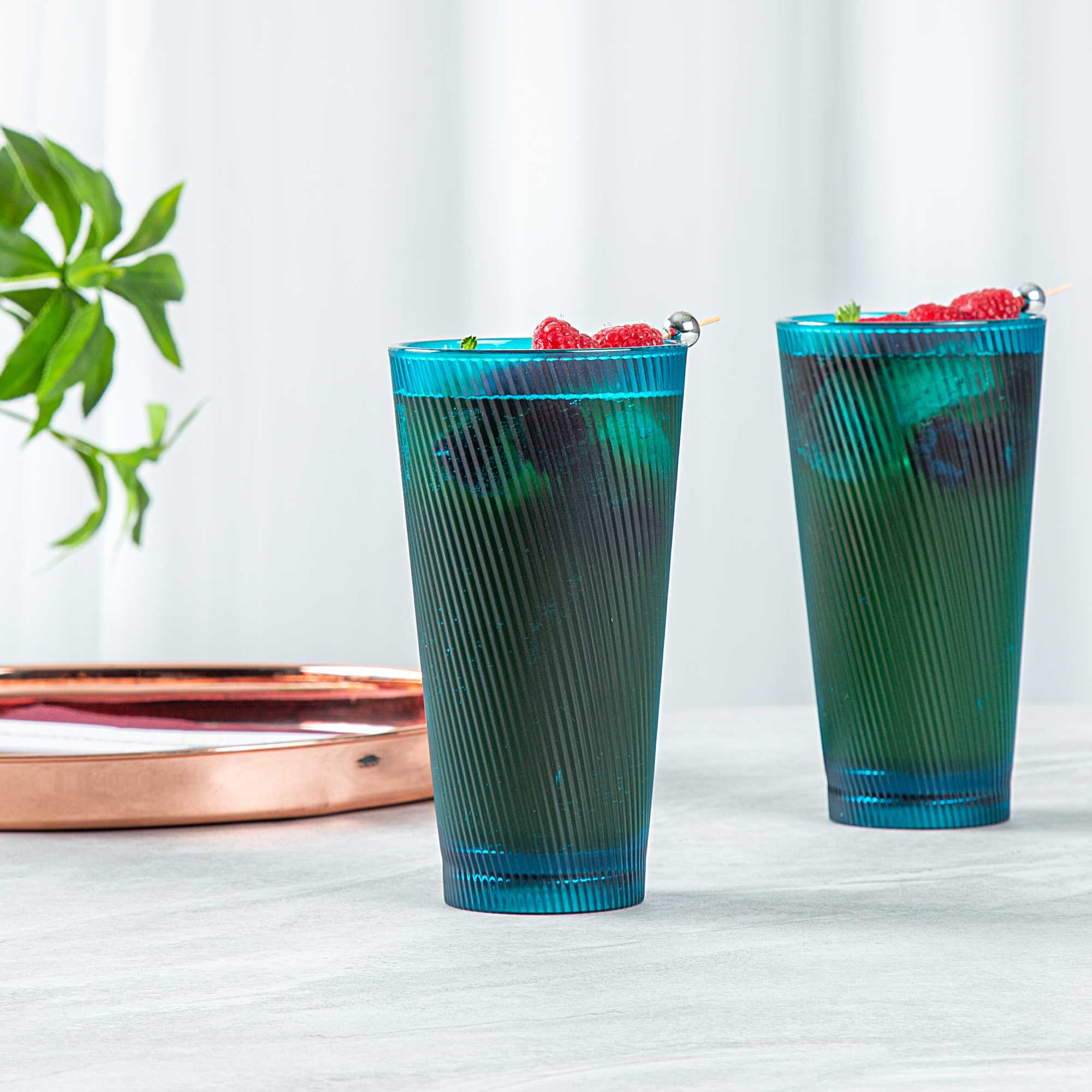 Bev Tek 20 oz Blue SAN Plastic Tumbler - 48 count box