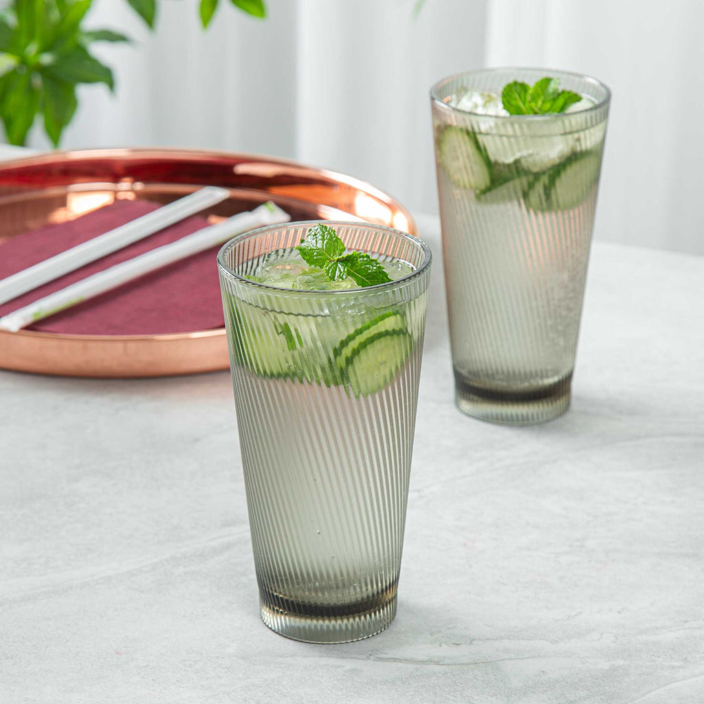 Bev Tek 20 oz Gray SAN Plastic Tumbler - 6 count box