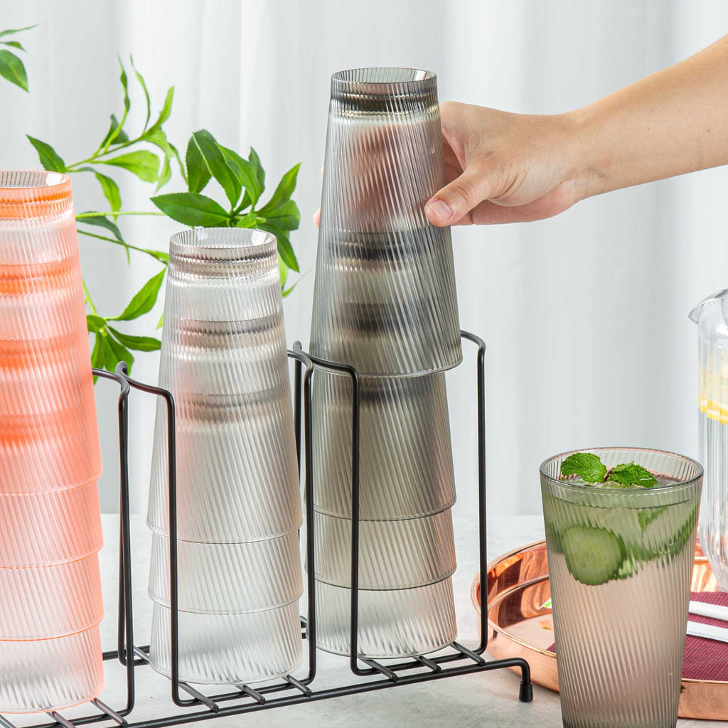 Bev Tek 20 oz Gray SAN Plastic Tumbler - 6 count box