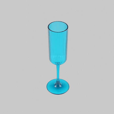 Bev Tek 6 oz Blue SAN Plastic Champagne Flute - 48 count box