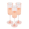 Bev Tek 6 oz Pink SAN Plastic Champagne Flute - 6 count box