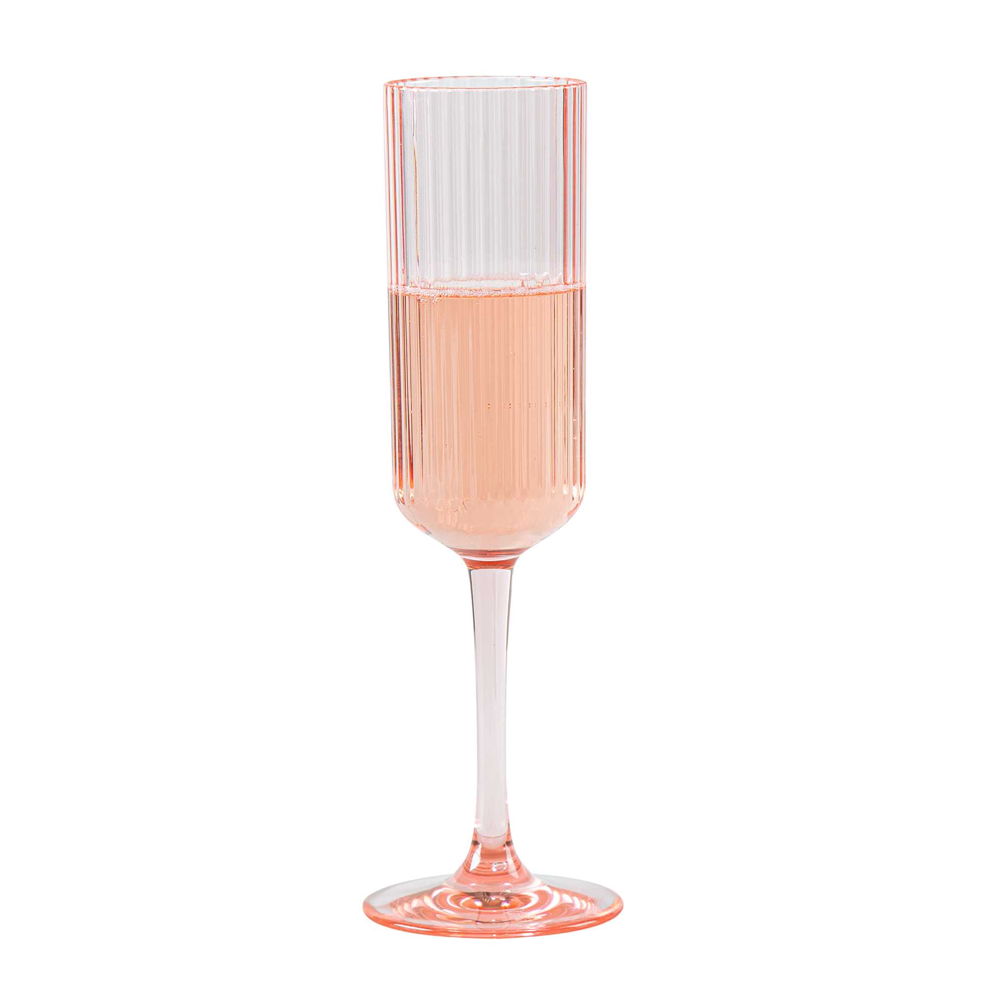 Bev Tek 6 oz Pink SAN Plastic Champagne Flute - 6 count box