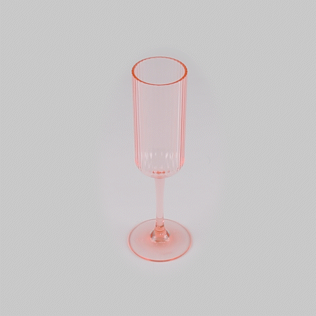 Bev Tek 6 oz Pink SAN Plastic Champagne Flute - 6 count box