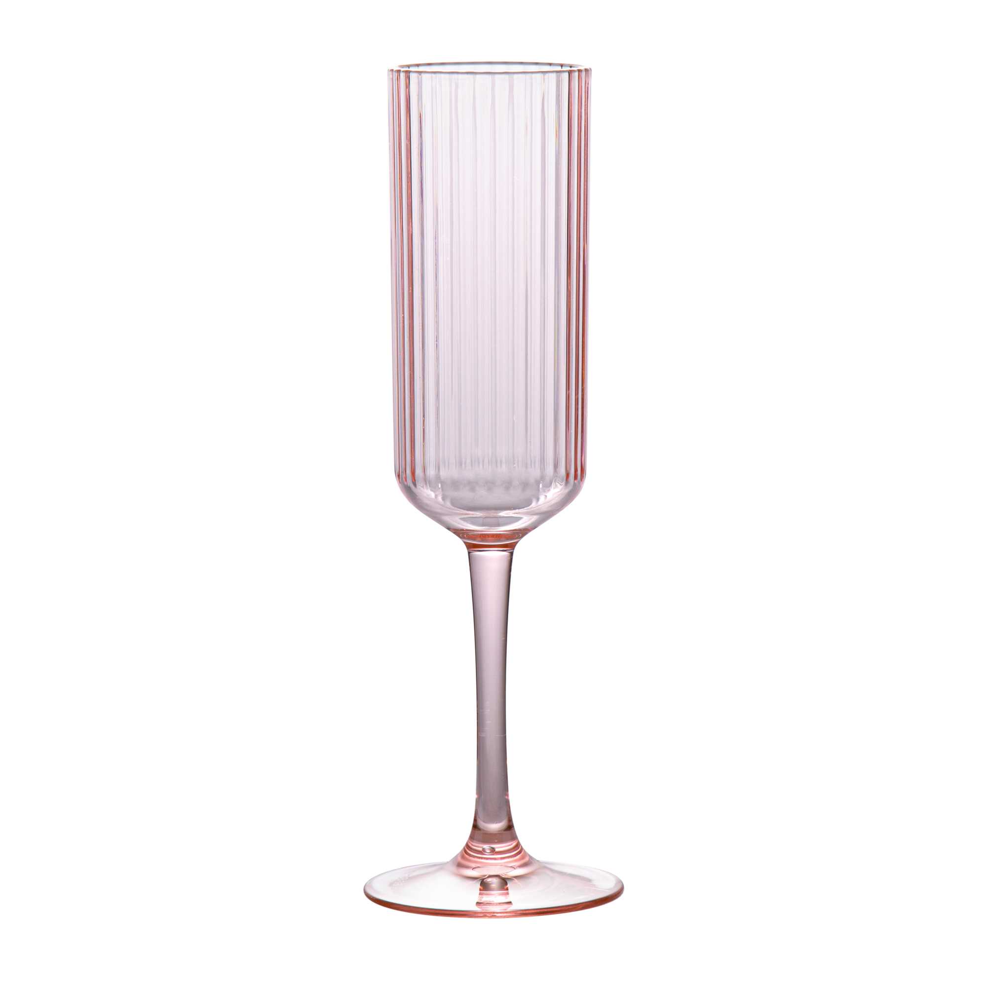 Bev Tek 6 oz Pink SAN Plastic Champagne Flute - 6 count box