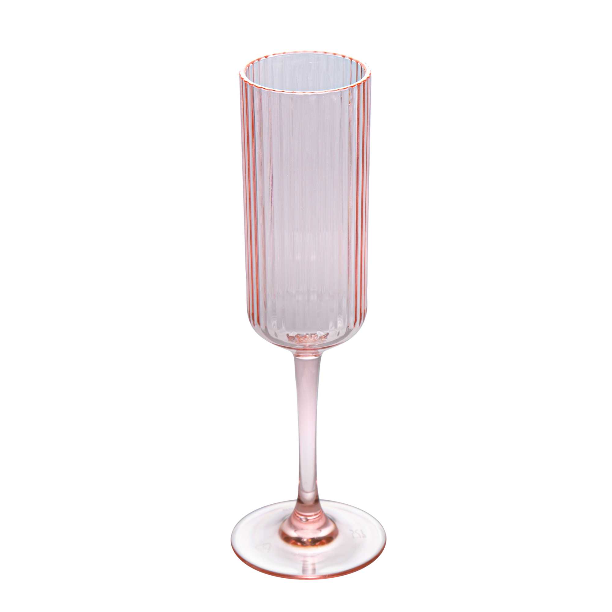 Bev Tek 6 oz Pink SAN Plastic Champagne Flute - 48 count box