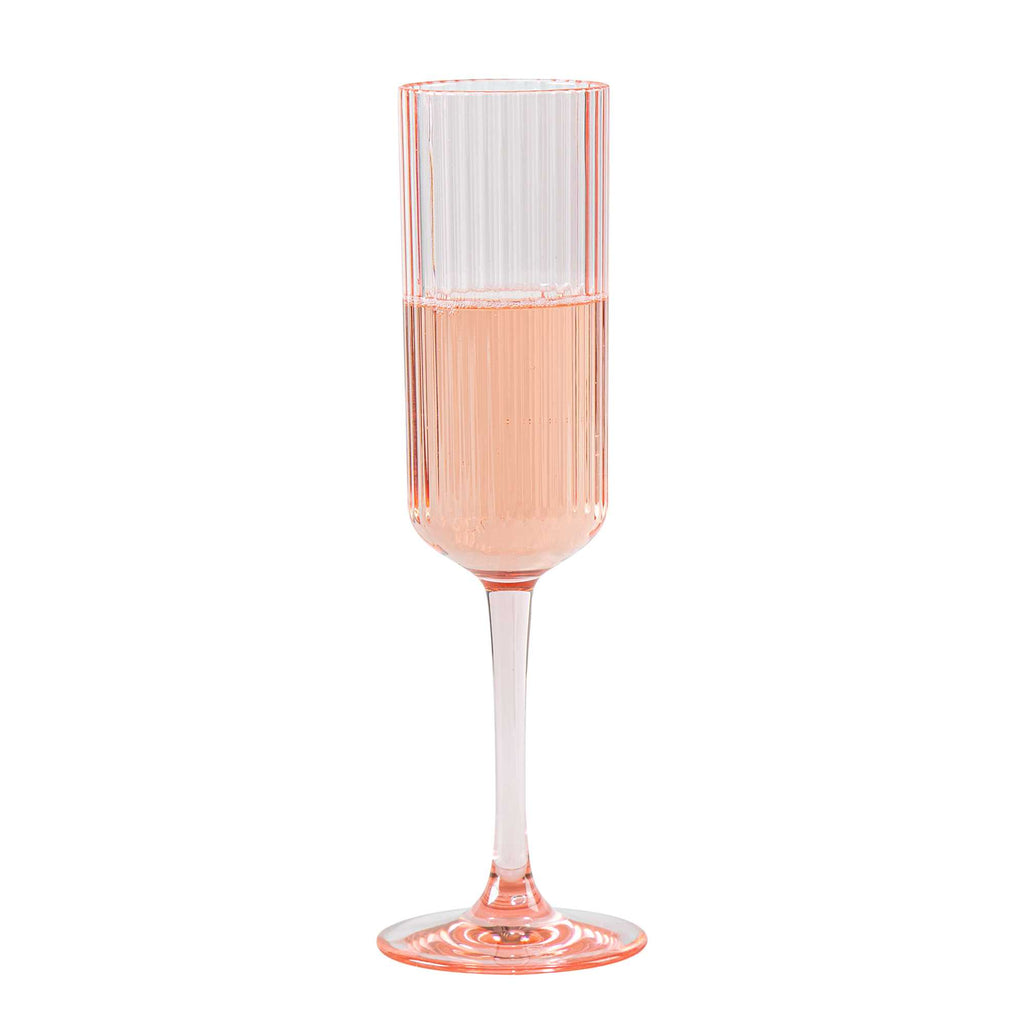Bev Tek 6 oz Pink SAN Plastic Champagne Flute - 48 count box
