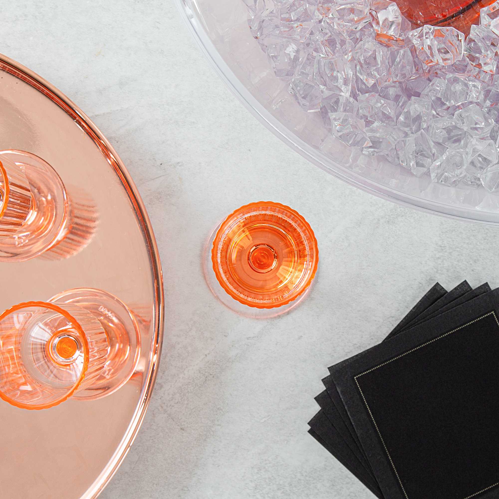 Bev Tek 6 oz Pink SAN Plastic Champagne Flute - 48 count box
