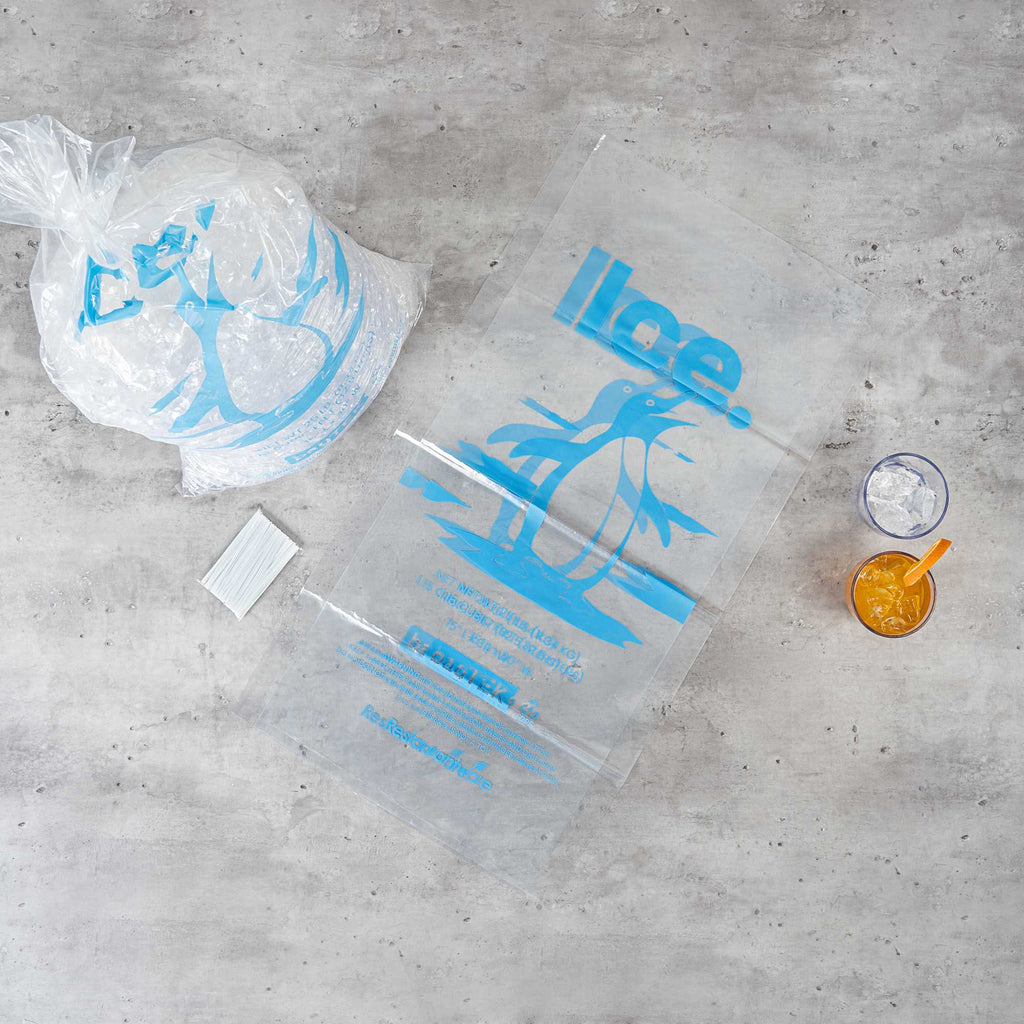 Bag Tek 25 Lb Clear Plastic Ice Bag - with Ice Print - 500 count box
