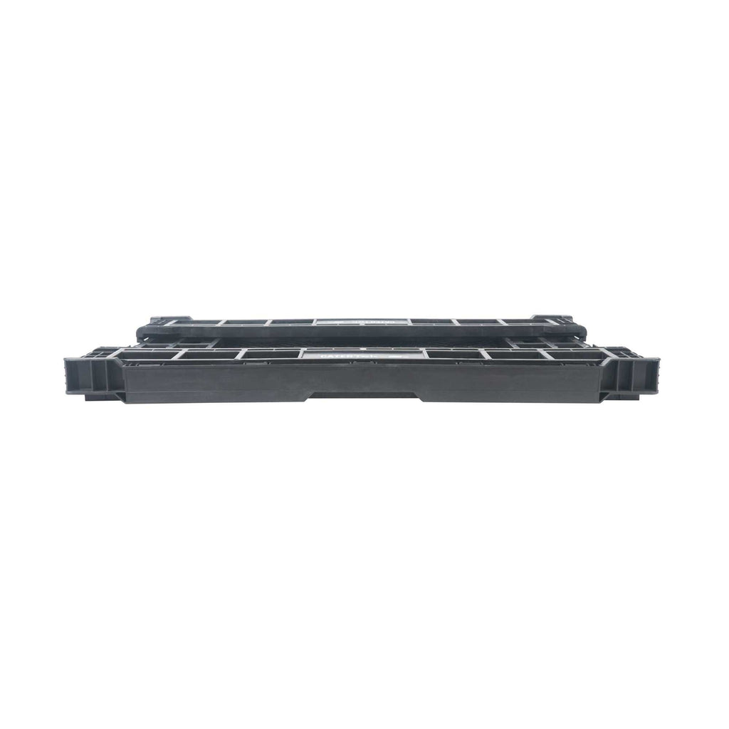 Cater Tek Rectangle Black Plastic Collapsible Crate - Vented, Stackable - 23 3/4" x 15 3/4" x 4 3/4" - 10 count box