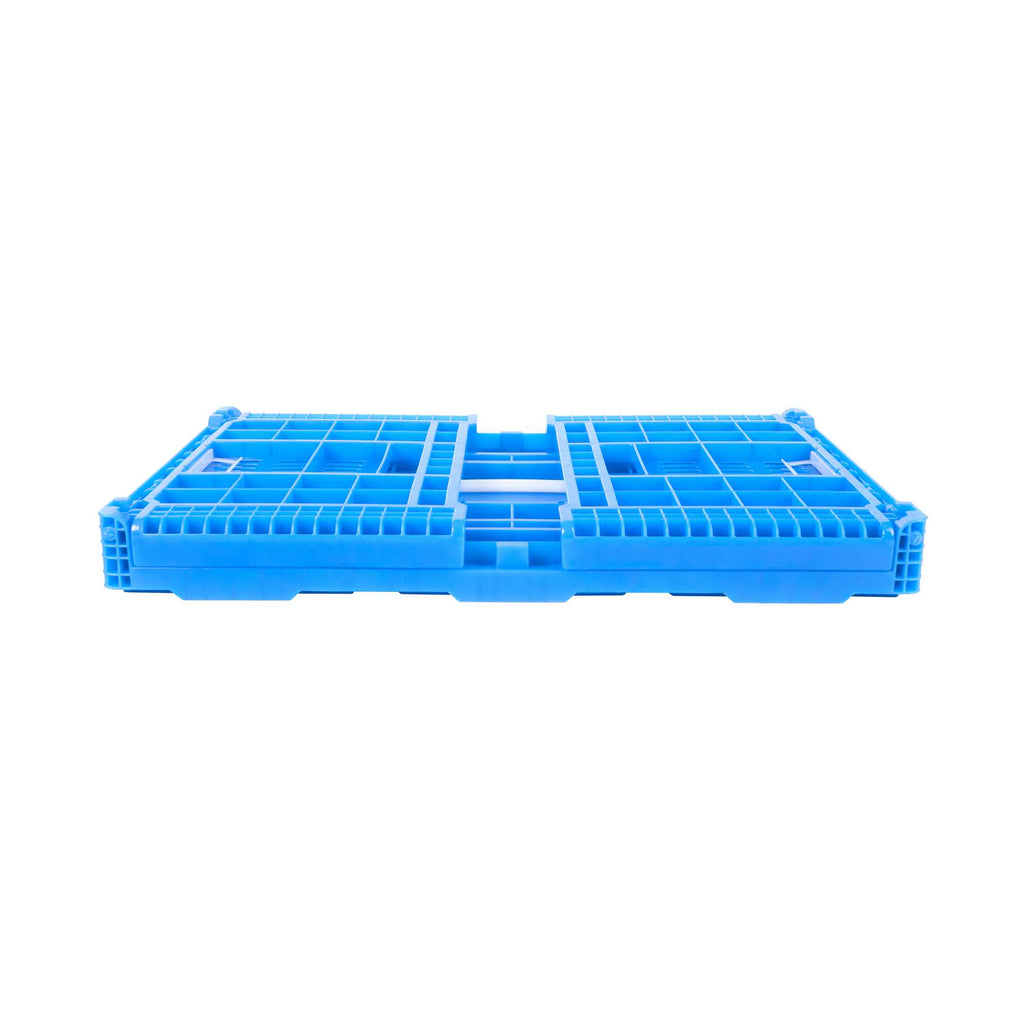 Cater Tek Rectangle Blue Plastic Collapsible Crate - Vented, Stackable - 23 3/4" x 15 3/4" x 11 3/4" - 10 count box