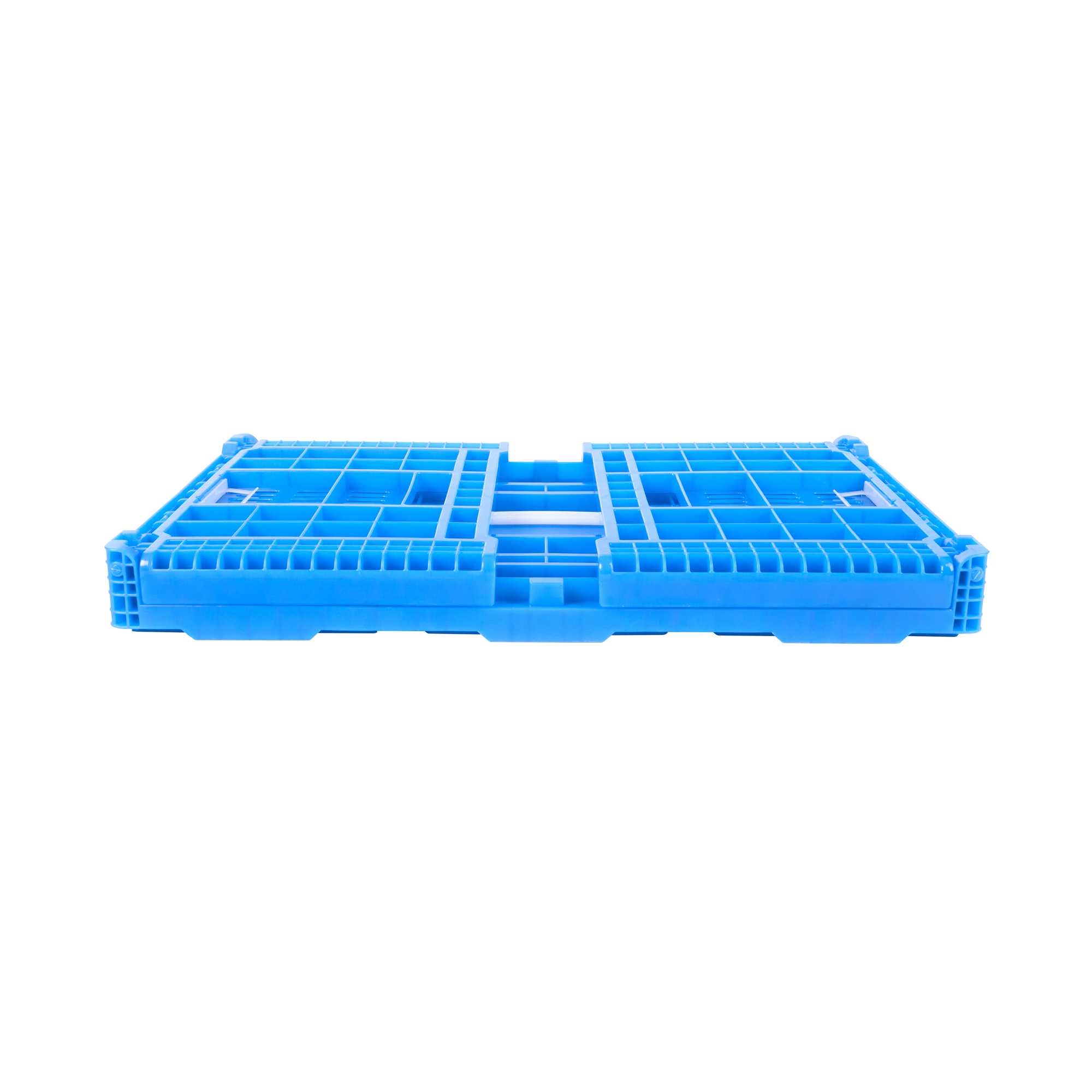 Cater Tek Rectangle Blue Plastic Collapsible Crate - Vented, Stackable - 23 3/4" x 15 3/4" x 11 3/4" - 10 count box