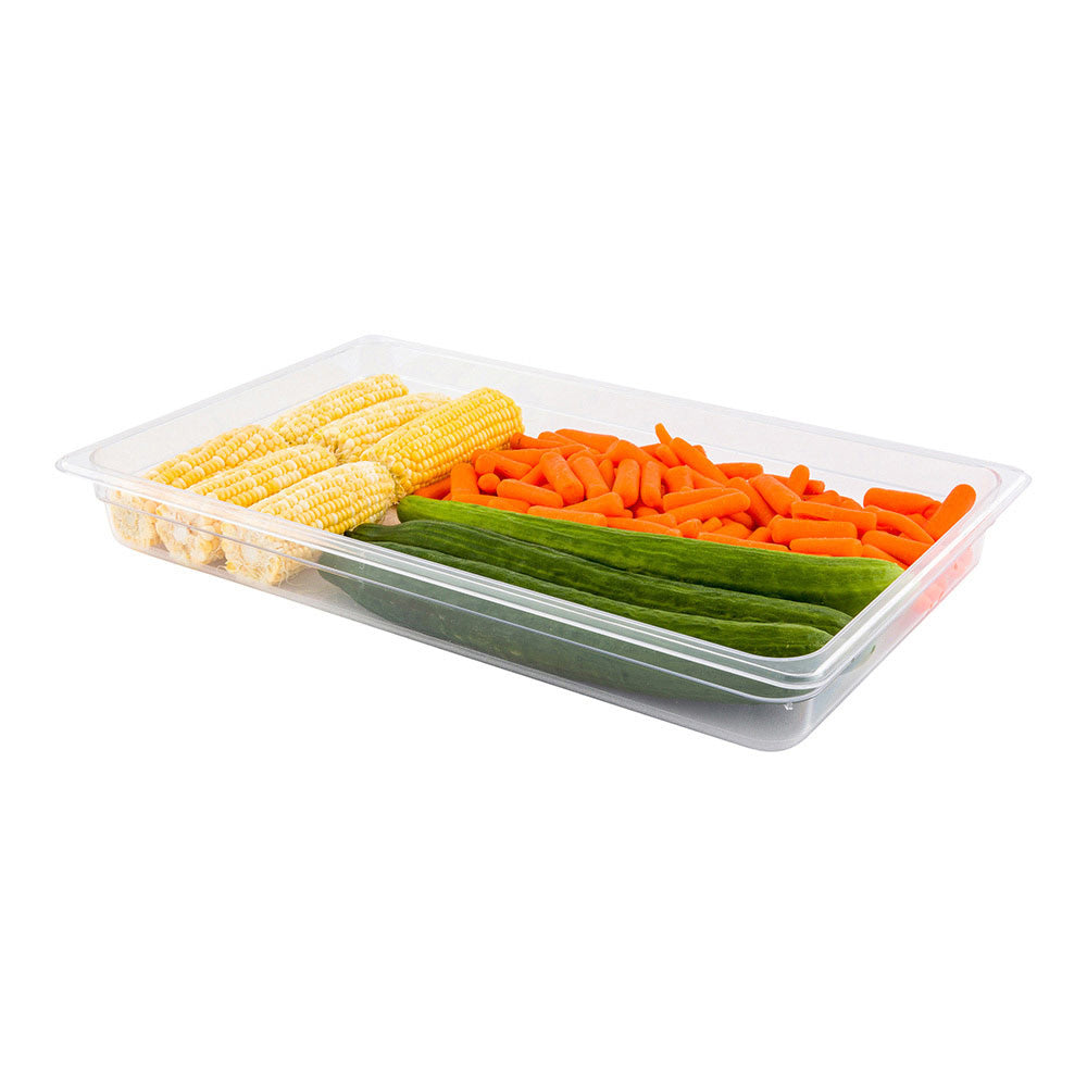 Met Lux Rectangle Clear Plastic Full Size Cold Food Storage Container - 2.5" Depth - 1 count box