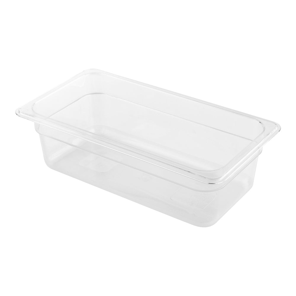 Met Lux Rectangle Clear Plastic 1/3 Size Cold Food Storage Container - 4" Depth - 1 count box