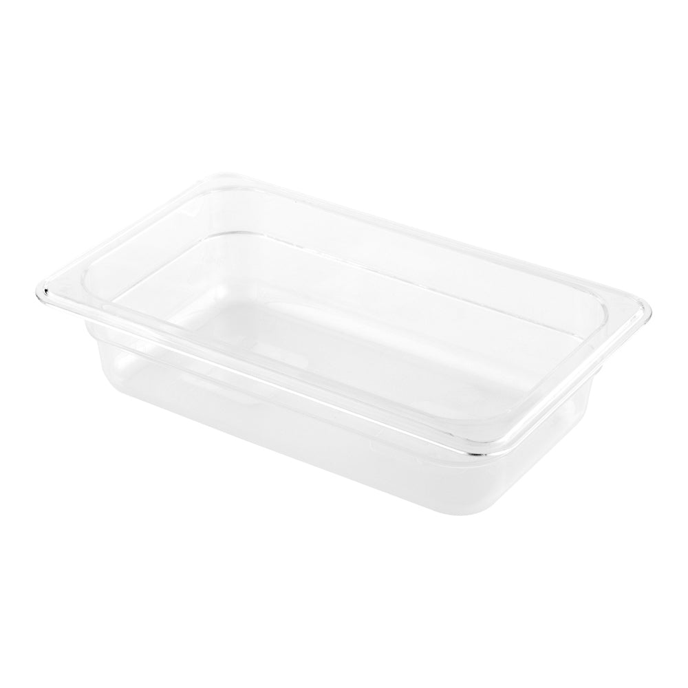 Met Lux Rectangle Clear Plastic 1/4 Size Cold Food Storage Container - 2.5" Depth - 1 count box