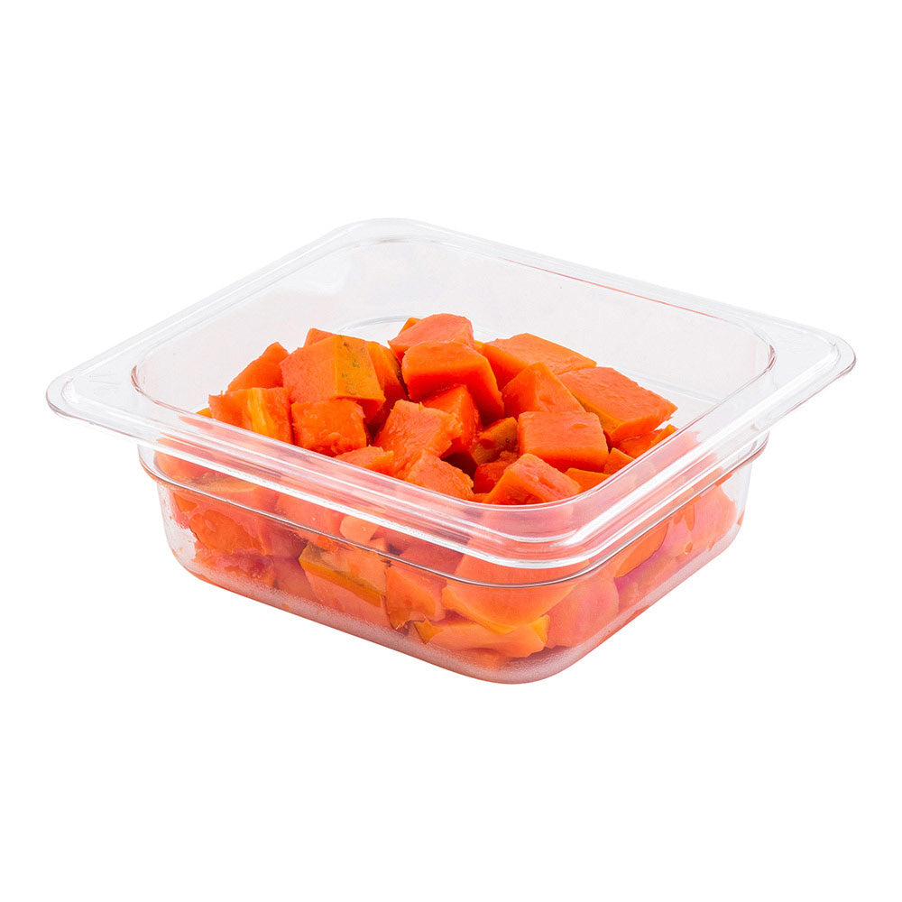 Met Lux Rectangle Clear Plastic 1/6 Size Cold Food Storage Container - 2.5" Depth - 1 count box