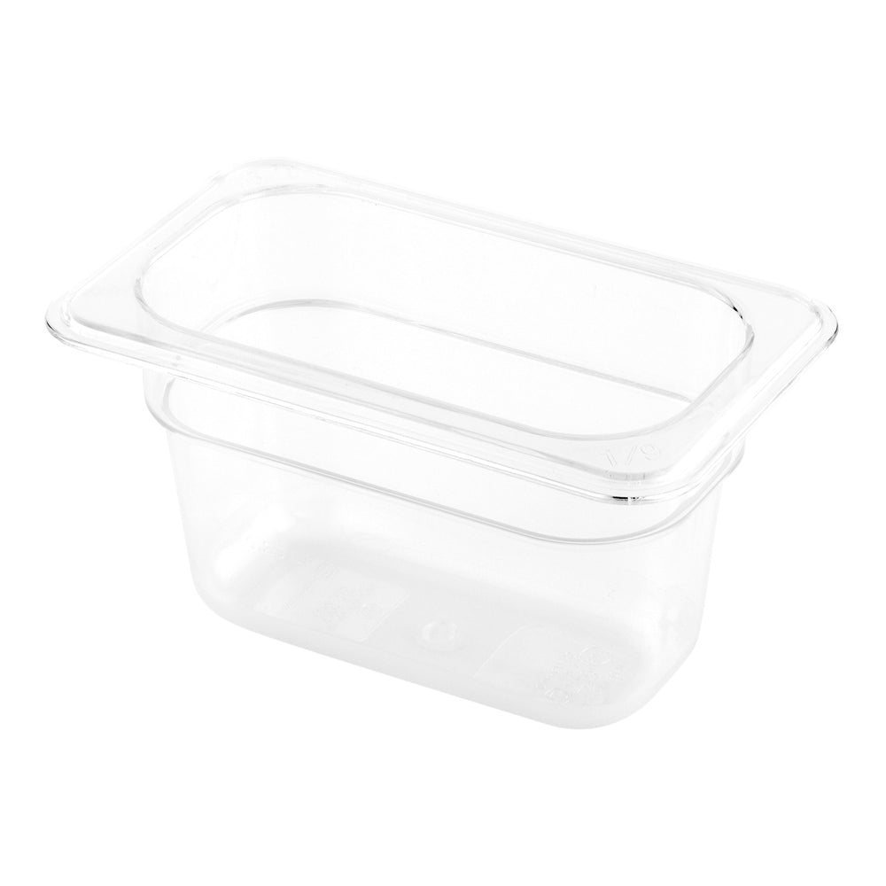 Met Lux Rectangle Clear Plastic 1/9 Size Cold Food Storage Container - 4" Depth - 1 count box