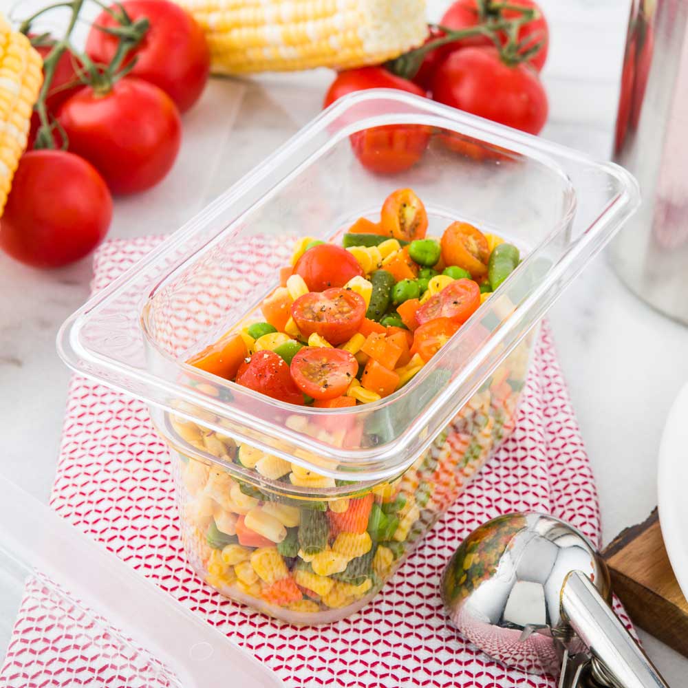 Met Lux Rectangle Clear Plastic 1/9 Size Cold Food Storage Container - 4" Depth - 1 count box