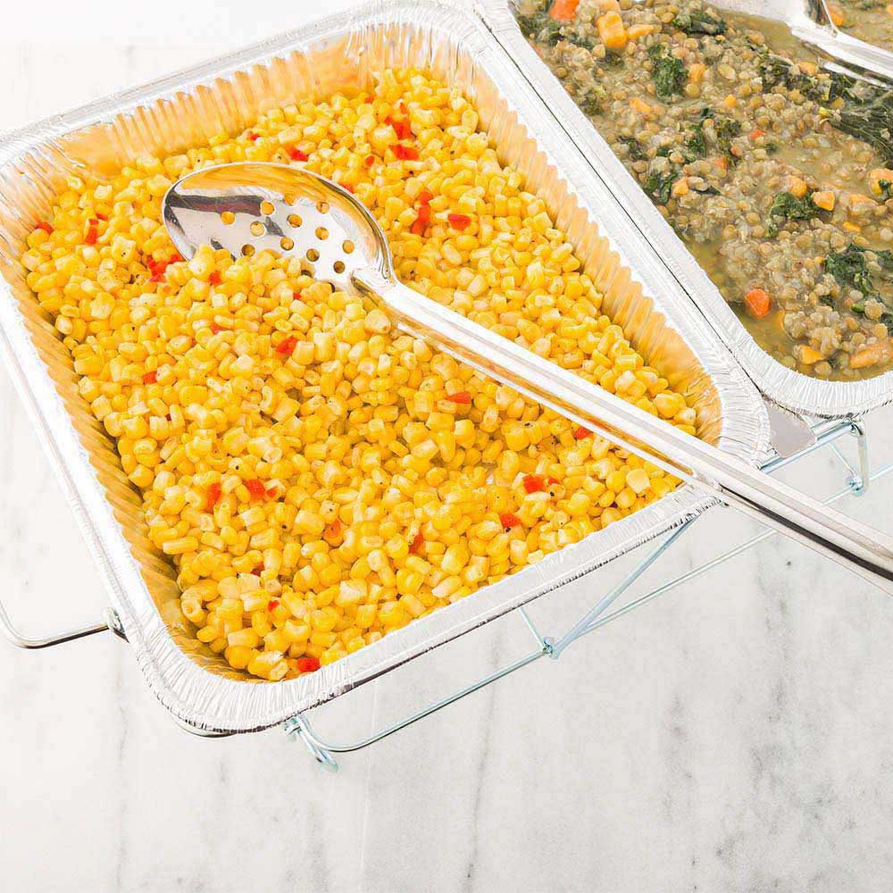 Met Lux Silver Stainless Steel Professional Serving Spoon - Perforated - 18" - 1 count box